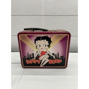 Vintage 1999 Betty Boop Lunch Box Metal Hinged‎ Tin